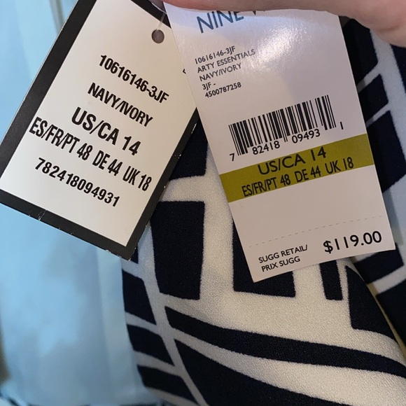 Nine West NWT ๐ printed jacket navy/ivory Arty Essentials, fullly lined - Picture 5 of 5